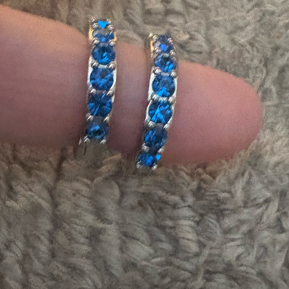 EUC Kurt Geiger blue stone petite earrings